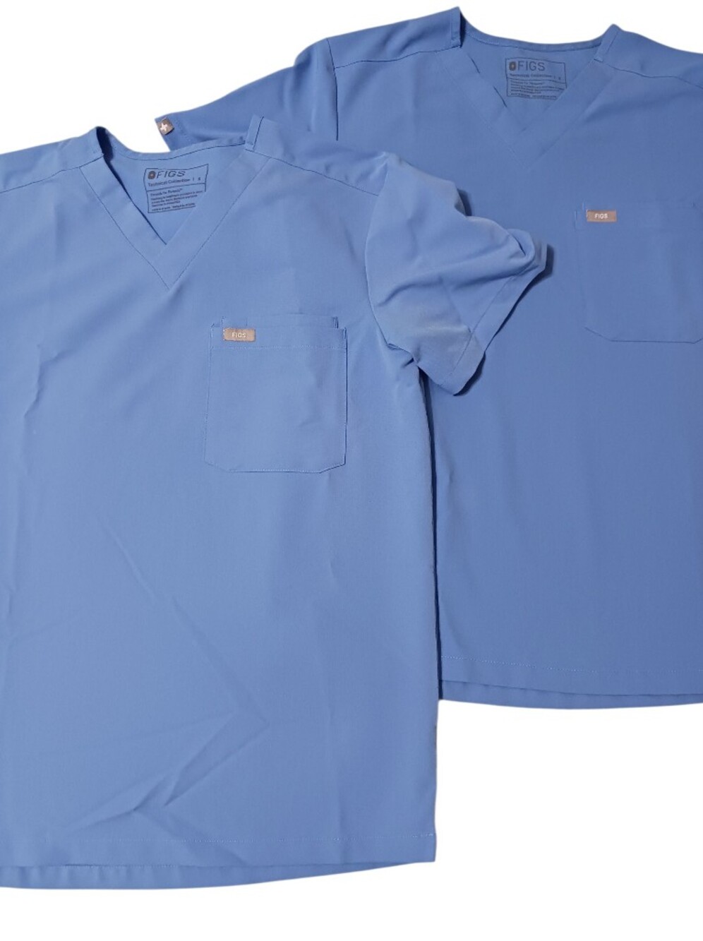 Bundle Of 2 Figs Technical Collection Scrub Tops Sz Small Unisex Ceil Blue